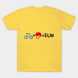 Mountain Bike + Helmet = Fun T-Shirt